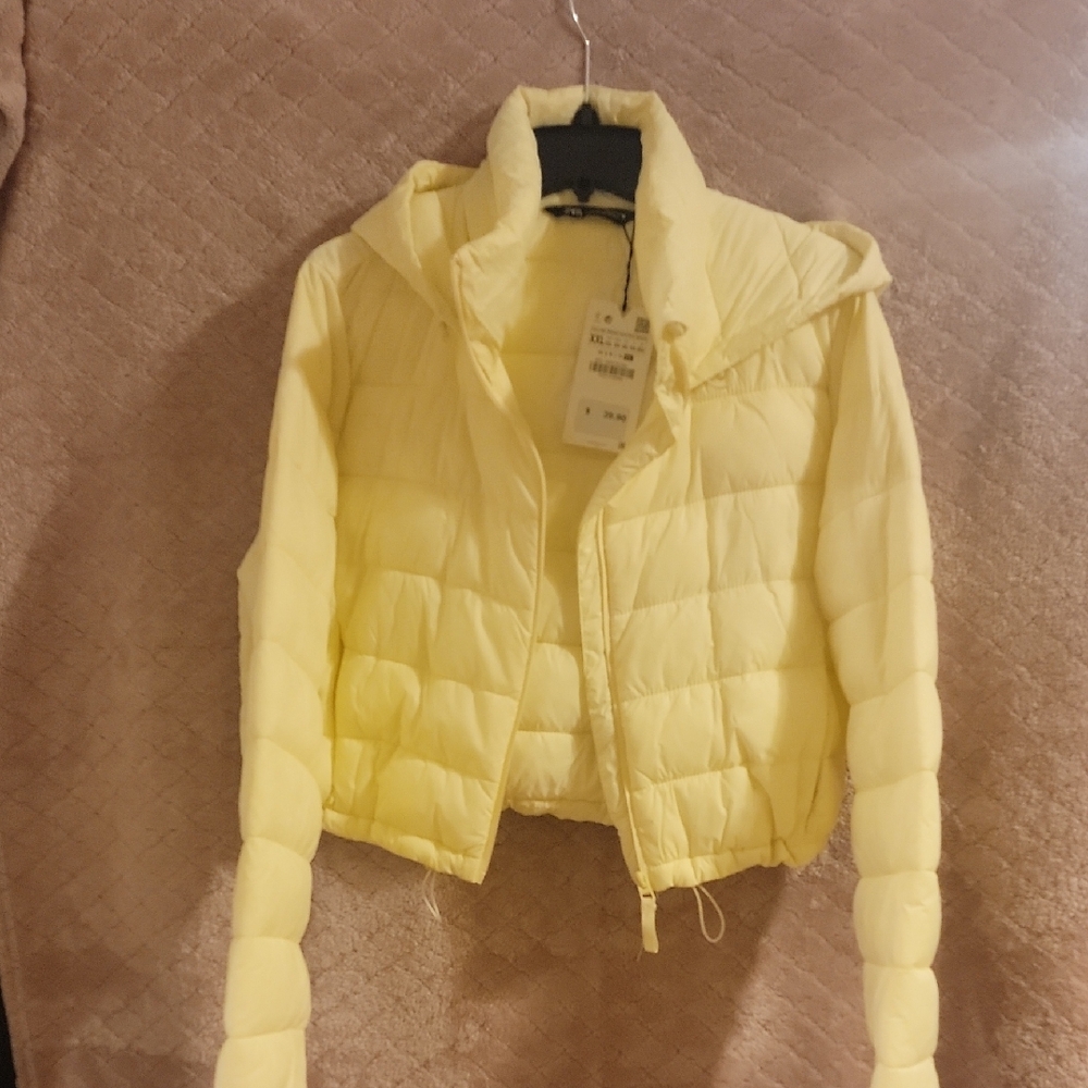 Zara Yellow Puffer Jacket